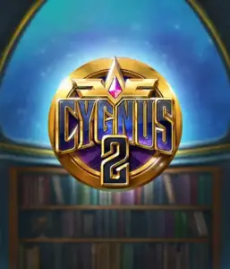 Discover the magical graphics of ELK Studios' Cygnus 2 Slot, featuring a spectacular logo with a vibrant color scheme. Set against a starlit library setting, this image conjures the theme of exploration and mystery. 